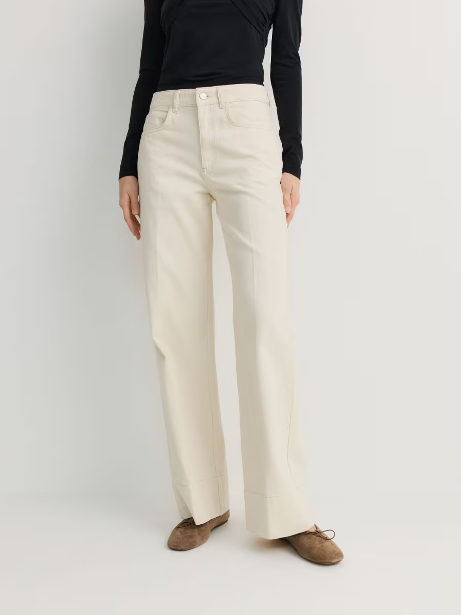 Jean wide leg à plis